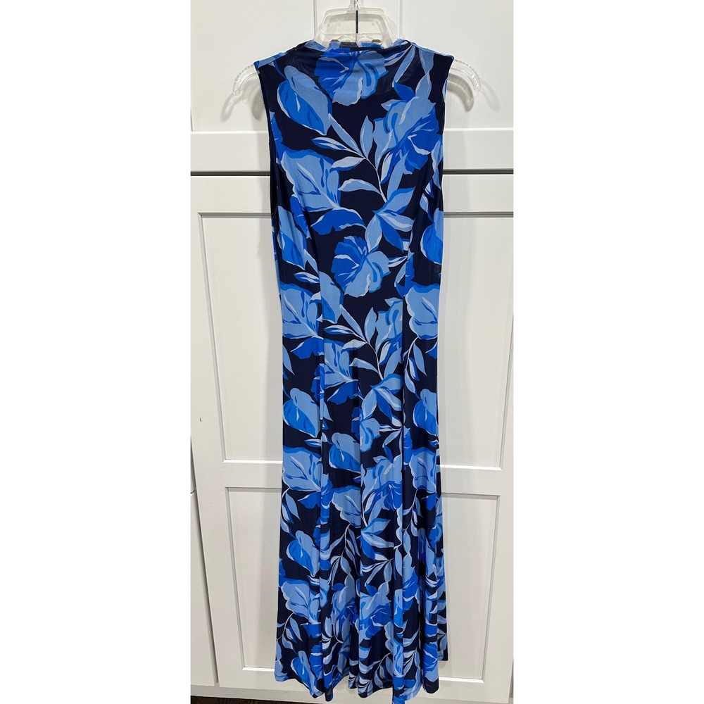 Flying Tomato Blue Floral Mesh Maxi Dress Sleeveless‎ L